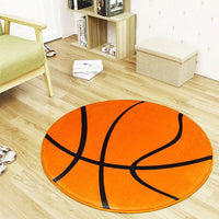 Tapis de sol ronds antidérapants imprimés de ballons de sport