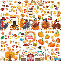 Pumpkin Maple Leaf Creative Static Stickers Thanksgiving Glass Window Decoration