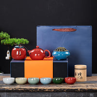 Simple Ceramic Kung Fu Tea Set Gift Box