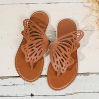 Sandales d'été Vintage Flip Flop ailes de papillon chaussures plates pantoufles d'extérieur
