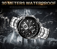 Men's Business-Casual Alloy Waterproof Quartz Watch