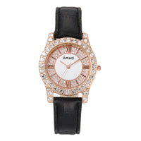 Rhinestone-embedded Roman Face Simple Fashion Quartz Watch Bracelet Gift Set