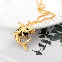 Collier en alliage pour hommes avec pendentif petit requin personnalisé