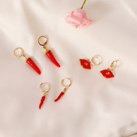 Red Pepper Lips Personality Fashion Female Temperament INS Earrings