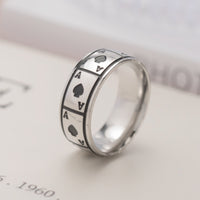 Ace Of Spades Playing Card Titanium Steel Ring