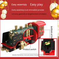 Remote Control Rail Car Smoke Music Light Christmas Charging Train