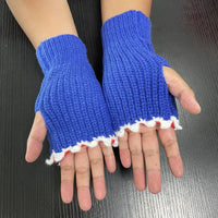 Nouveau Dessin animé gris requin chaud demi doigt gants tricotés