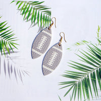 Trendy Soft Football PU Leather Leaf Earrings For Women Multicolor