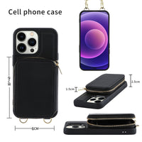 Crossbody Zipper Wallet Protective Leather iPhone Case
