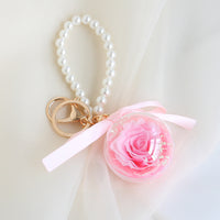 Eternal Rose Wristlet Keychain Car Bag Hanging Ornament Gift