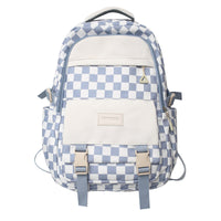 Mochila para estudiantes a cuadros de gran capacidad