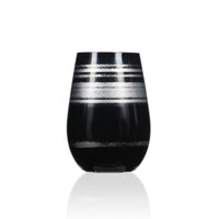 Vaso Cosmo negro y plateado de 16,5 oz: caja de 4