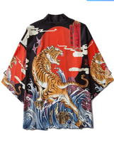 Traje de túnica japonesa Ukiyo-e Kimono con estampado de tigre