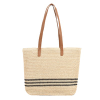 Striped Large Capacity Casual Handbag Summer Straw Tote Bags