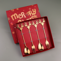 Christmas Dessert Spoon Fruit Fork Sets