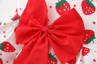 Big Bow Strawberry Spring Dress with Straw Hat (Toddler/Child)
