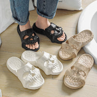 Skull Design Halloween Slippers Bathroom Indoor Outdoor Funny Slides Beach Shoes