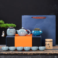 Simple Ceramic Kung Fu Tea Set Gift Box
