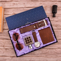 Watch Sunglasses Wallet Cologne Belt Set Gift Box Set (Mens)