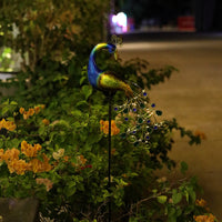 Solar Peacock Crafts Iron Art Ornament Plug-in Decorative Lamp