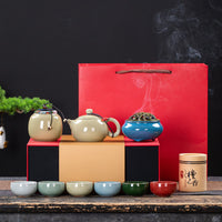 Simple Ceramic Kung Fu Tea Set Gift Box