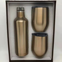 304 Stainless Steel 500ml Insulated Wine Bottle Wine Cup Gift Box Set