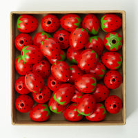 Colorful Strawberry Wood Beads
