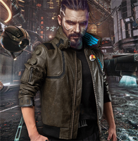 Veste en cuir Cos Same Style pour hommes