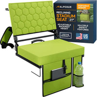 Alpcour Folding Reclining Stadium Seat With Back Support For Bleachers
