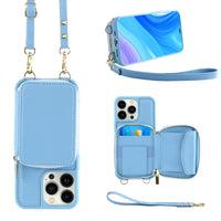 Crossbody Zipper Wallet Protective Leather iPhone Case