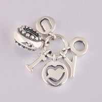 S925 Silver I Love You Charm Bracelet Pendant