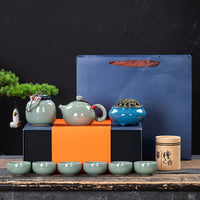 Simple Ceramic Kung Fu Tea Set Gift Box