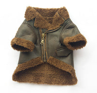 Leather Biker Pilot Dog Jacket