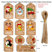 Kraft Paper Christmas Printed Gift Tags
