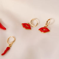 Red Pepper Lips Personality Fashion Female Temperament INS Earrings