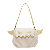 Halloween Pumpkin Shoulder Bag With Small Bat Wings