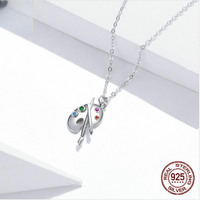 S925 Silver Plated Artist Paint Palette Pendant Necklace