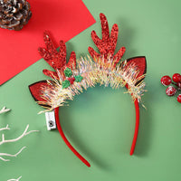 Diadema navideña brillante, diadema con árbol de Navidad, banda para el pelo con copos de nieve, cuerno de ciervo, tocado con luz intermitente, Feliz Navidad Regalo