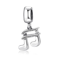 S925 Sterling Silver Inlaid Diamond Instrument Guitar Piano DIY Bracelet Necklace Pendant Accessories