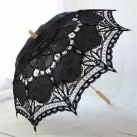 Women's Vintage Lace Court Long Handle Craft Parasol
