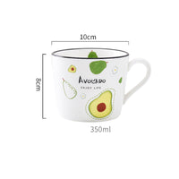 Nordic Fruit Print Breakfast Mugs