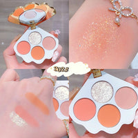 Sea Shell 4-Colors Eyeshadow Palette Mirror Compact
