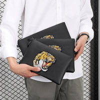 Tiger Head Embroidered Clutch