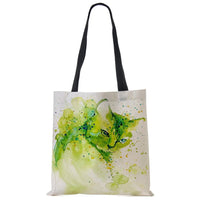 Water Color Print Wildlife Pattern Tote Bags