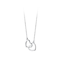 Double Heart Interlocking Titanium Steel Necklace