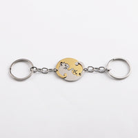 Shaped Stitching Love Cat Keychain Pendant