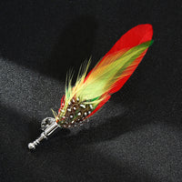 Accessoires de personnalité de broche de plume de paon de simulation