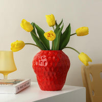 Faux Flower Strawberry Vase