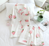 Big Strawberry Gauze Pajamas