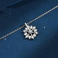 Collier flocon de neige rotatif en argent 925